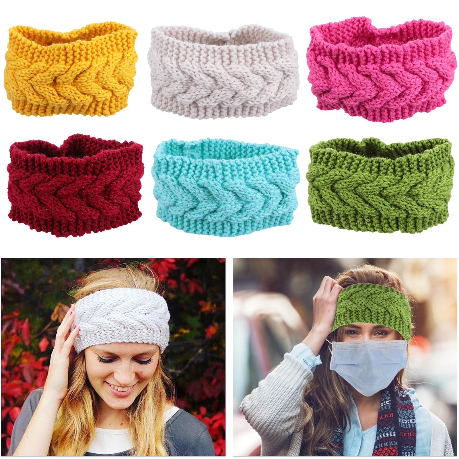 6pcs Elastic Headband Knitted Wrap Ear Warmer Winter Yarn Women Durable Stretchable Yoga Hair Accessories
6pcs Elastic Headband Knitted Wrap Ear Warmer Winter Yarn Women Durable Stretchable Yoga Hair Accessories