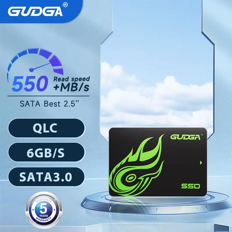 GUDGA SATA3 SSD 2.5 Inch 256GB 512GB 1TB 2TB Internal Solid State Drive for Laptop Desktop Computer - QLC NAND Flash 3D
GUDGA SATA3 SSD 2.5 Inch 256GB 512GB 1TB 2TB Internal Solid State Drive for Laptop Desktop Computer - QLC NAND Flash 3D