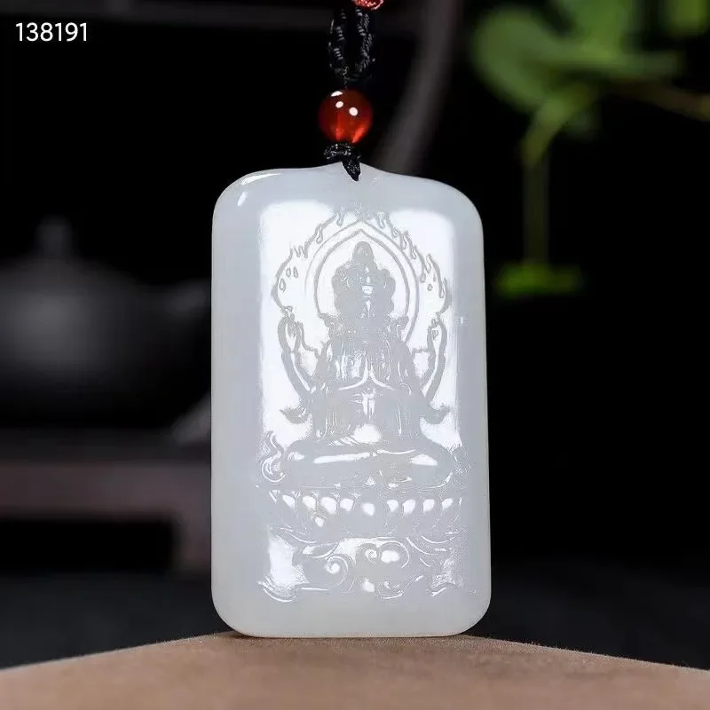 Natural 100% real white hetian jade carve guanyin Bless peace jade pendant Attracting Wealth jewellery for men women gifts
Natural 100% real white hetian jade carve guanyin Bless peace jade pendant Attracting Wealth jewellery for men women gifts