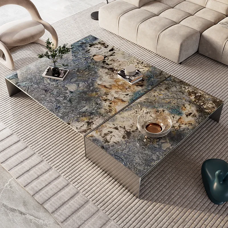 Italian minimalist designer luxury stone rock slab coffee light luxury high-end stainless steel high-end high-end low tea table
Italian minimalist designer luxury stone rock slab coffee light luxury high-end stainless steel high-end high-end low tea table