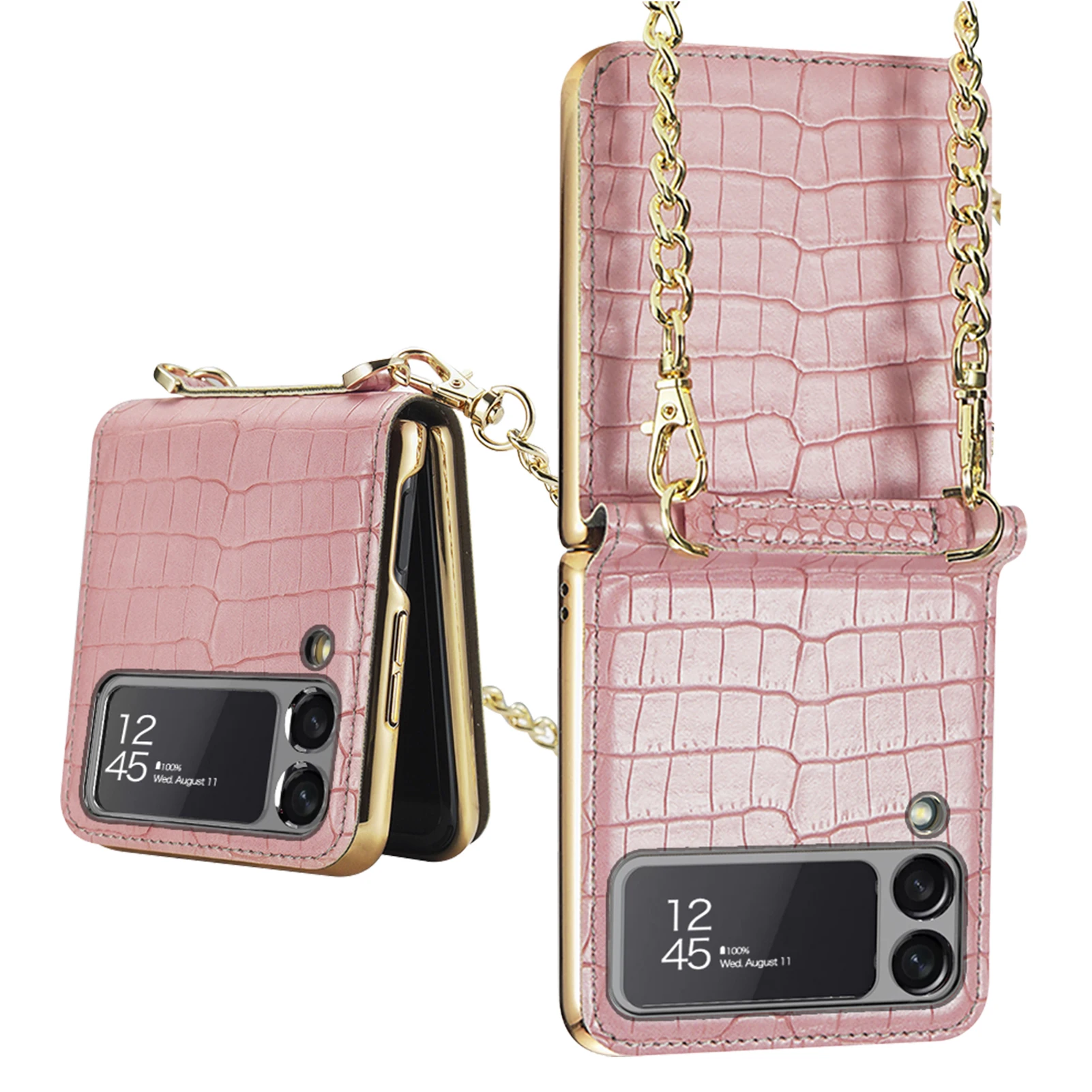 SamsungGalaxy Z Flip 3 5G Magnetic Chain Full Protection Cover Camera Glass Crocodile Leather Back Case with Makeup Mirror
SamsungGalaxy Z Flip 3 5G Magnetic Chain Full Protection Cover Camera Glass Crocodile Leather Back Case with Makeup Mirror