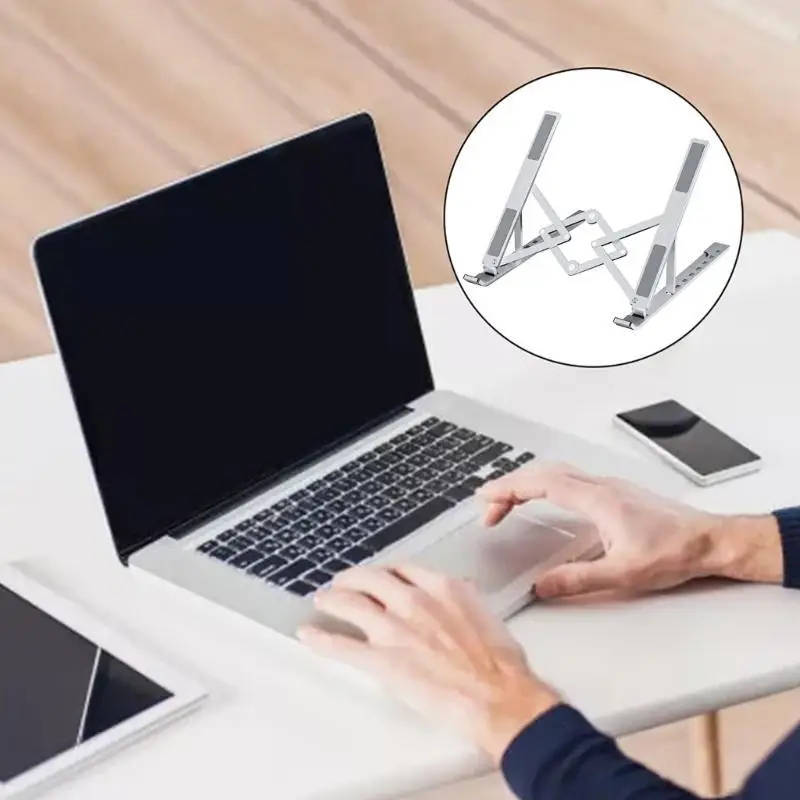 31BA Laptop Stand New Aluminum Alloy Desktop Folding Rack 8 Gear Adjustable Holder
31BA Laptop Stand New Aluminum Alloy Desktop Folding Rack 8 Gear Adjustable Holder