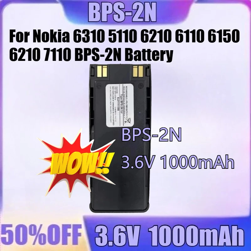 For Nokia 6310 5110 6210 6110 6150 6210 7110 BPS-2N Battery New BPS-2N 3.6V 1000mAh High Quality Battery
For Nokia 6310 5110 6210 6110 6150 6210 7110 BPS-2N Battery New BPS-2N 3.6V 1000mAh High Quality Battery