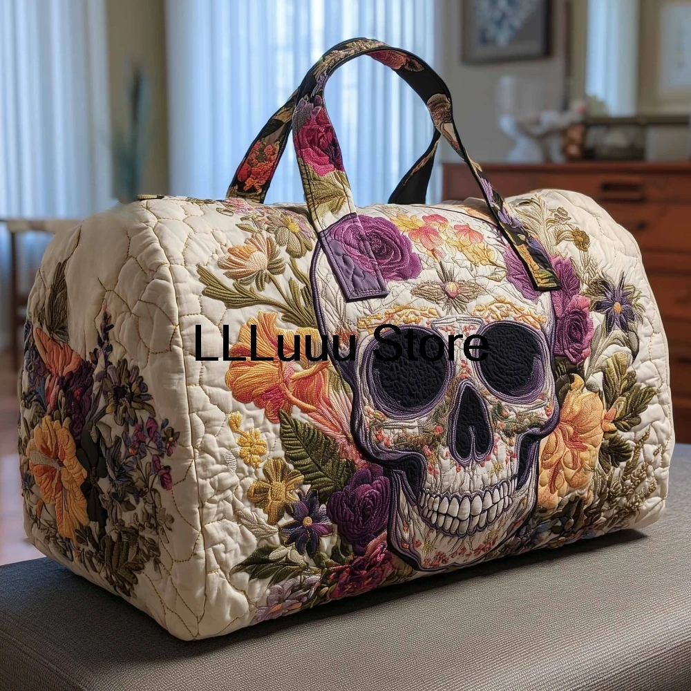 Gothic Floral Quilted Tote Bag Skull with Roses Duffle Weekender Bag for Unisex Unique Dark Aesthetic Travel Gym Carry On Bag
Gothic Floral Quilted Tote Bag Skull with Roses Duffle Weekender Bag for Unisex Unique Dark Aesthetic Travel Gym Carry On Bag