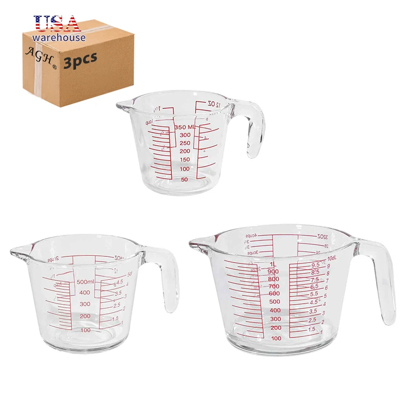 3pcs 12oz 16oz 32oz Glass Measuring Cups with Handle and Measuring Scale Safe for Microwave Freezer Baking He
3pcs 12oz 16oz 32oz Glass Measuring Cups with Handle and Measuring Scale Safe for Microwave Freezer Baking He