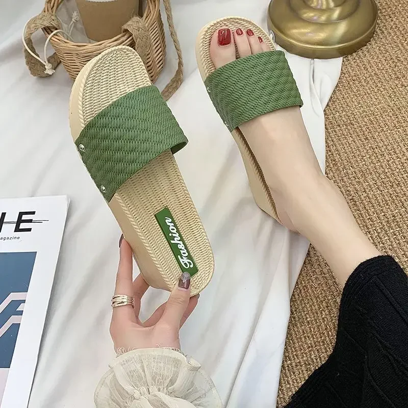 Wedge Heel on Word Platform Outside Height Women's Slippers and Ladies Sandals Shoes Slides Open Toe New Style Luxury Sale Korea
Wedge Heel on Word Platform Outside Height Women's Slippers and Ladies Sandals Shoes Slides Open Toe New Style Luxury Sale Korea