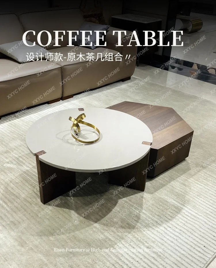 HMJminimalist solid wood coffee table round antique household small apartment living room retro wind wabi sandy wind walnut colo
HMJminimalist solid wood coffee table round antique household small apartment living room retro wind wabi sandy wind walnut colo
