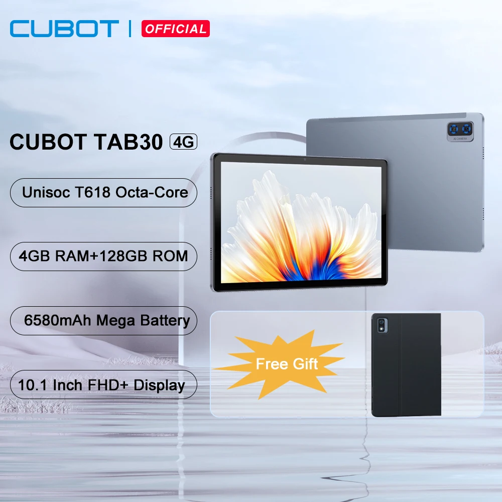 Cubot TAB 30, Android Tablet PC, Octa-core, 4GB RAM+128GB ROM, 10.1'' FHD+ Display, 6580mAh, Dual SIM 4G LTE, 2.4G/5G WIFI, GPS
Cubot TAB 30, Android Tablet PC, Octa-core, 4GB RAM+128GB ROM, 10.1'' FHD+ Display, 6580mAh, Dual SIM 4G LTE, 2.4G/5G WIFI, GPS
