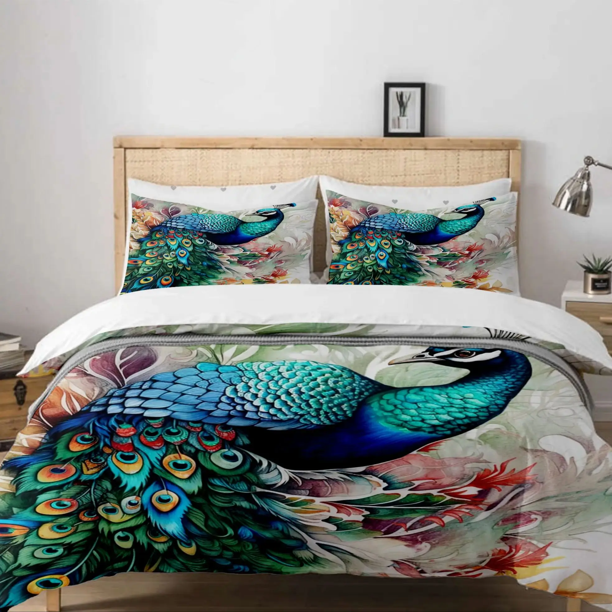 Watercolor Peacock Duvet Cover Set King Queen Double Full Twin Single Size Bed Linen Set
Watercolor Peacock Duvet Cover Set King Queen Double Full Twin Single Size Bed Linen Set