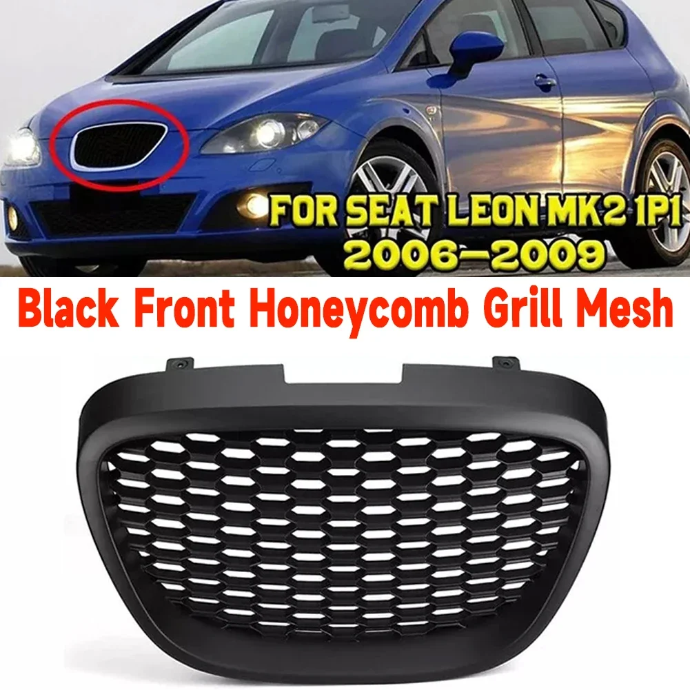 Black Mesh Debadged Grill Grille Matte Black Bumper Mesh Grill Compatible with Seat Leon MK2 1P 2006-2009 
Black Mesh Debadged Grill Grille Matte Black Bumper Mesh Grill Compatible with Seat Leon MK2 1P 2006-2009