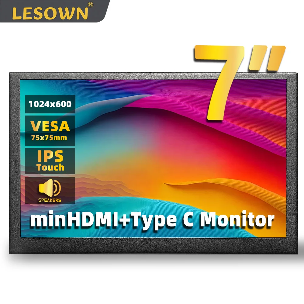 LESOWN 7.0 10.1 Inch Portable Touch Wide Screen 1024x600 IPS Mini Side Auxiliary Monitor For PC CPU RAM Temperature Data Display
LESOWN 7.0 10.1 Inch Portable Touch Wide Screen 1024x600 IPS Mini Side Auxiliary Monitor For PC CPU RAM Temperature Data Display