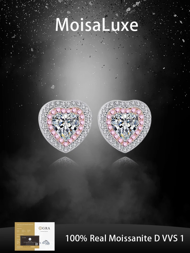 Официальный магазин MoisaLuxe GRA Moissanite Plata, стерлинговое серебро 925 пробы, ювелирные серьги в форме сердца для женщин, чтобы носить
Официальный магазин MoisaLuxe GRA Moissanite Plata, стерлинговое серебро 925 пробы, ювелирные серьги в форме сердца для женщин, чтобы носить