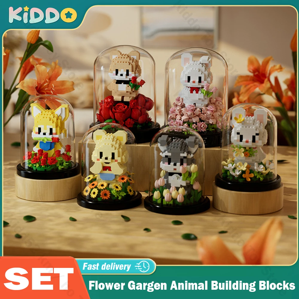 Flower Bouquet Dust Cover Cartoon Dog Rabbit Rose Set Building Blocks Bonsai Collection Animal Educational Toys Model Kids Gift
Flower Bouquet Dust Cover Cartoon Dog Rabbit Rose Set Building Blocks Bonsai Collection Animal Educational Toys Model Kids Gift