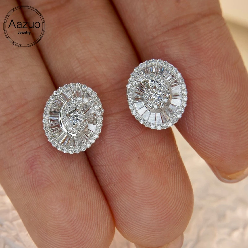 Aazuo Fine Jewelry Real Diamonds 0.70ct Luxury Oval Shape Real 18K White Gold Stud Earrings Gifted For Women Wedding Party Au750
Aazuo Fine Jewelry Real Diamonds 0.70ct Luxury Oval Shape Real 18K White Gold Stud Earrings Gifted For Women Wedding Party Au750