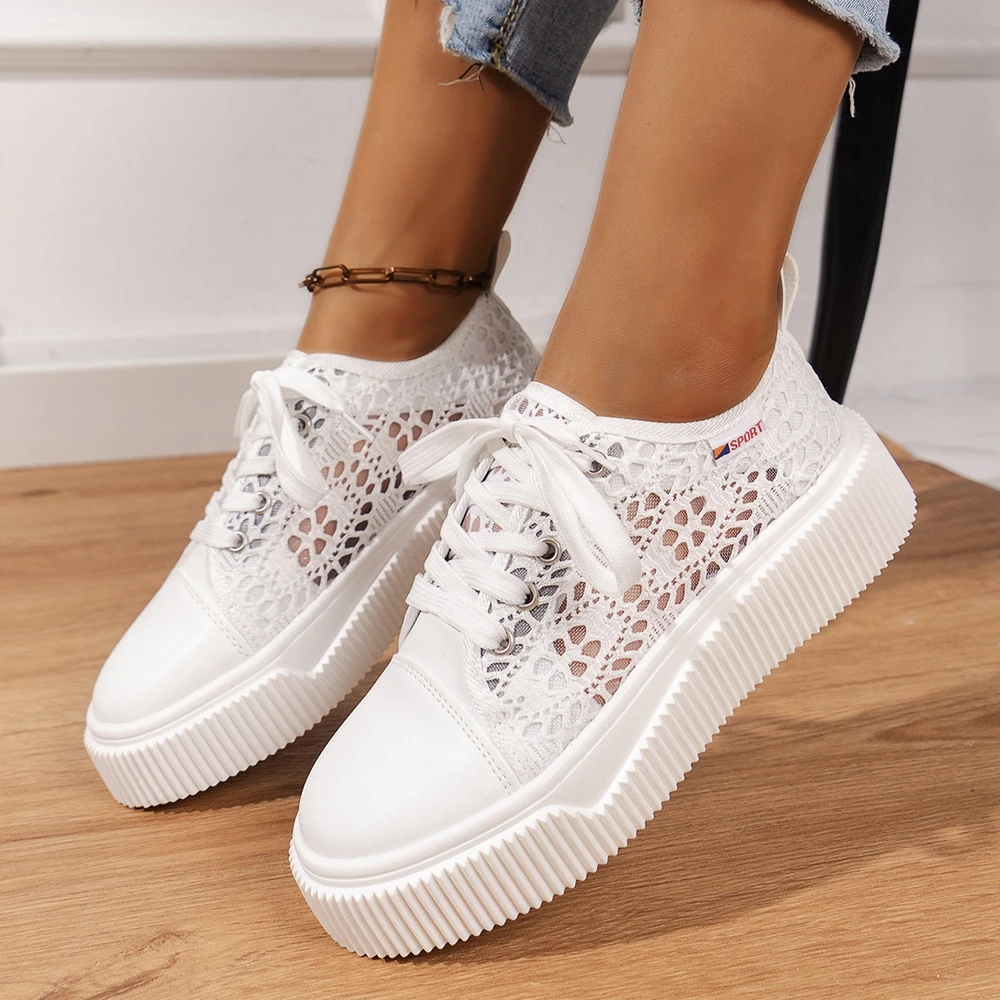 Women Breathable Mesh Sneakers Round Toe Lace Up Platform Flats Sneakers Autumn Casual Daily Spring Autumn
Women Breathable Mesh Sneakers Round Toe Lace Up Platform Flats Sneakers Autumn Casual Daily Spring Autumn