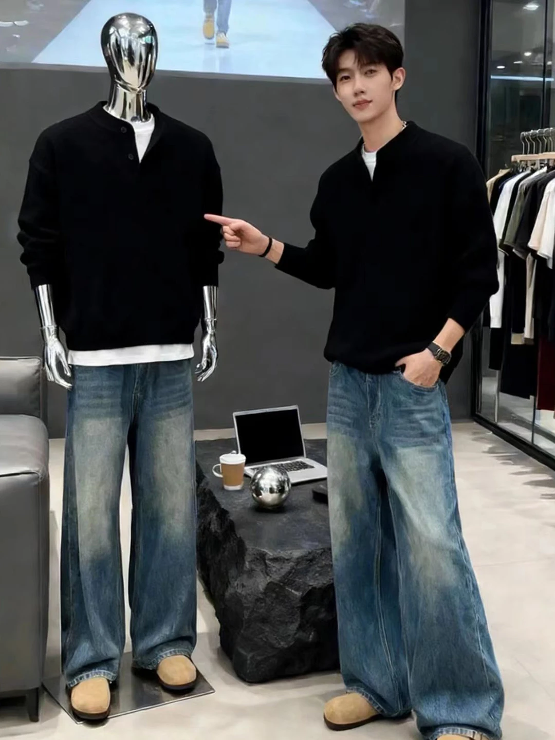 Мужской зимний вязаный свитер Bla Henry Collar в американском ретро-стиле, шерстяной, повседневный, базовый слой, вязаная кофта до плеч
Мужской зимний вязаный свитер Bla Henry Collar в американском ретро-стиле, шерстяной, повседневный, базовый слой, вязаная кофта до плеч