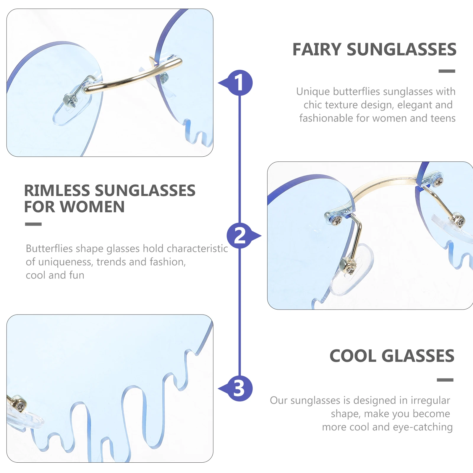 Heart Shaped Sunglasses Dripping Design Fun Colorful 90S Style Frameless Metal Rimless Lightweight Comfortable Party Glasses For
Heart Shaped Sunglasses Dripping Design Fun Colorful 90S Style Frameless Metal Rimless Lightweight Comfortable Party Glasses For