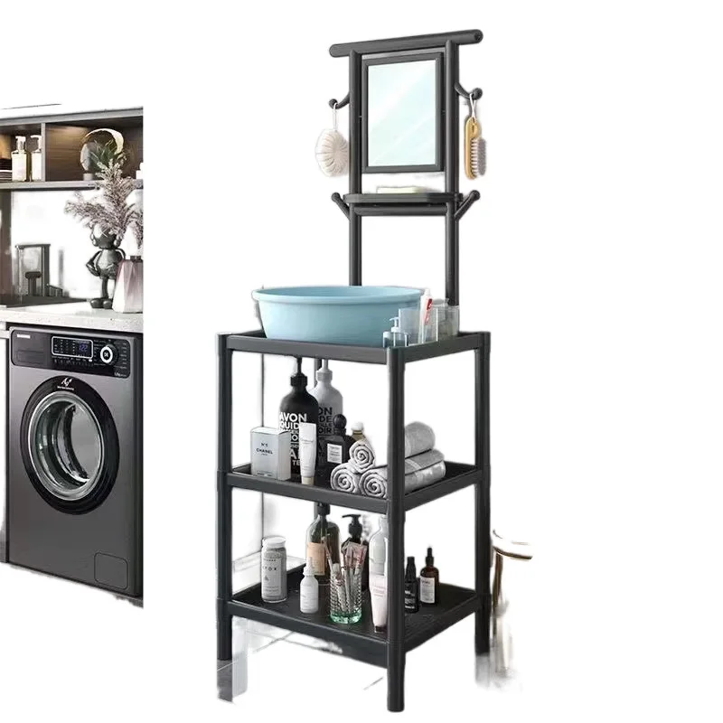 Bold and thickened shelf Rural bathroom Household rack Anti-rust with mirror
Bold and thickened shelf Rural bathroom Household rack Anti-rust with mirror