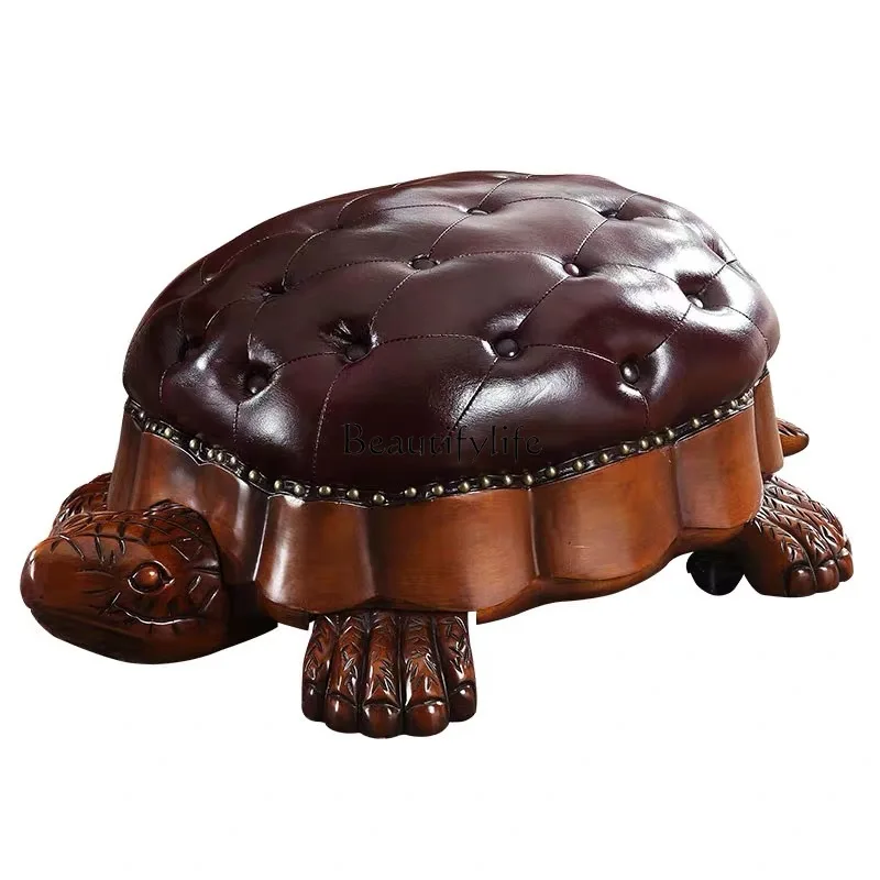 American-Style Vintage Upscale Turtle Stool European-Style Solid Wood Leather Creative Footstool Stool
American-Style Vintage Upscale Turtle Stool European-Style Solid Wood Leather Creative Footstool Stool