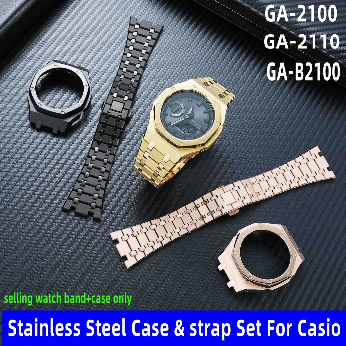GA2100 Upgrade Steel Case&Strap Mod Kit for Casio Farmhouse Oak Series GA-2110 / GA-B2100 Stainless Steel Case and Strap Set
GA2100 Upgrade Steel Case&Strap Mod Kit for Casio Farmhouse Oak Series GA-2110 / GA-B2100 Stainless Steel Case and Strap Set