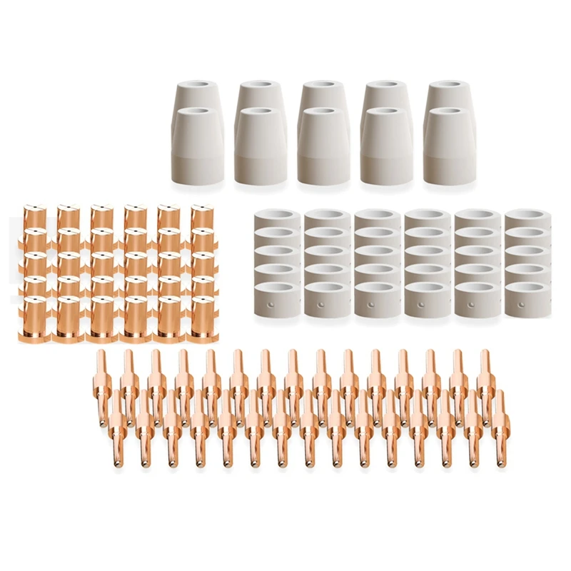 100PCS Plasma Cutting Tip Electrode & Nozzle Kits Consumables Accessories For PT31 CUT40 50 55 Plasma Cutter Tools
100PCS Plasma Cutting Tip Electrode & Nozzle Kits Consumables Accessories For PT31 CUT40 50 55 Plasma Cutter Tools