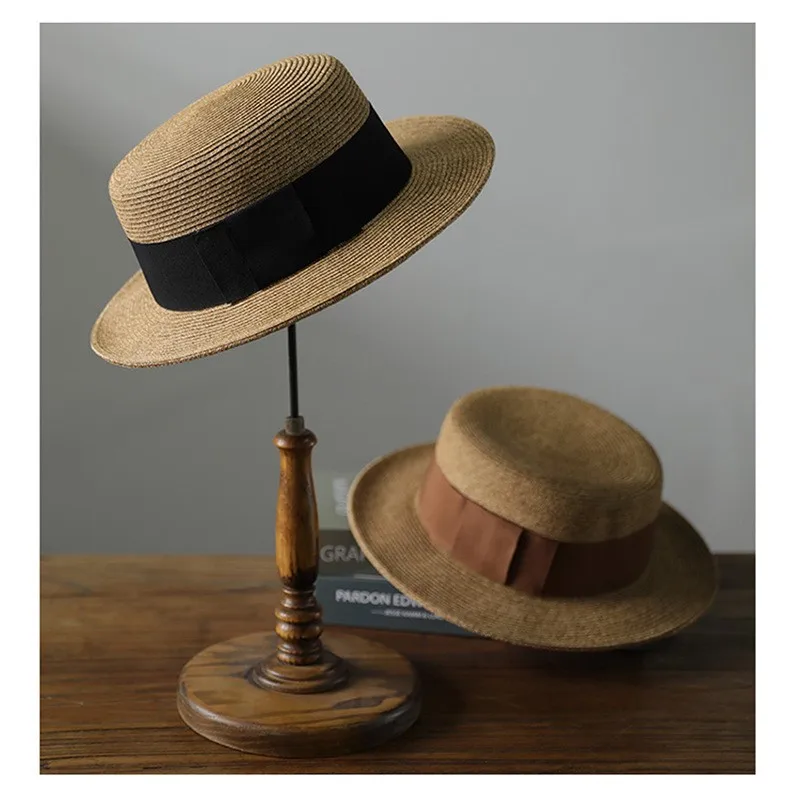 A simple flat-topped hat with woven for women wide-brimmed sun-protective outings
A simple flat-topped hat with woven for women wide-brimmed sun-protective outings