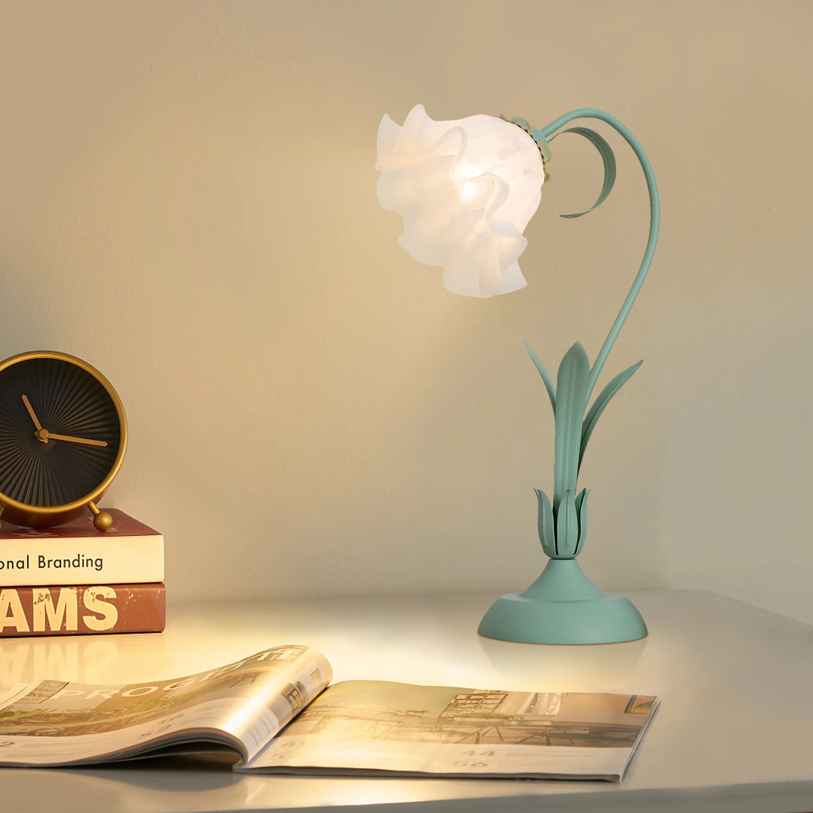 Table Lamp with Floral Shade, E26 Light Source (Not Included), Iron & Glass Construction, Green Design for Bedroom or Living Roo
Table Lamp with Floral Shade, E26 Light Source (Not Included), Iron & Glass Construction, Green Design for Bedroom or Living Roo