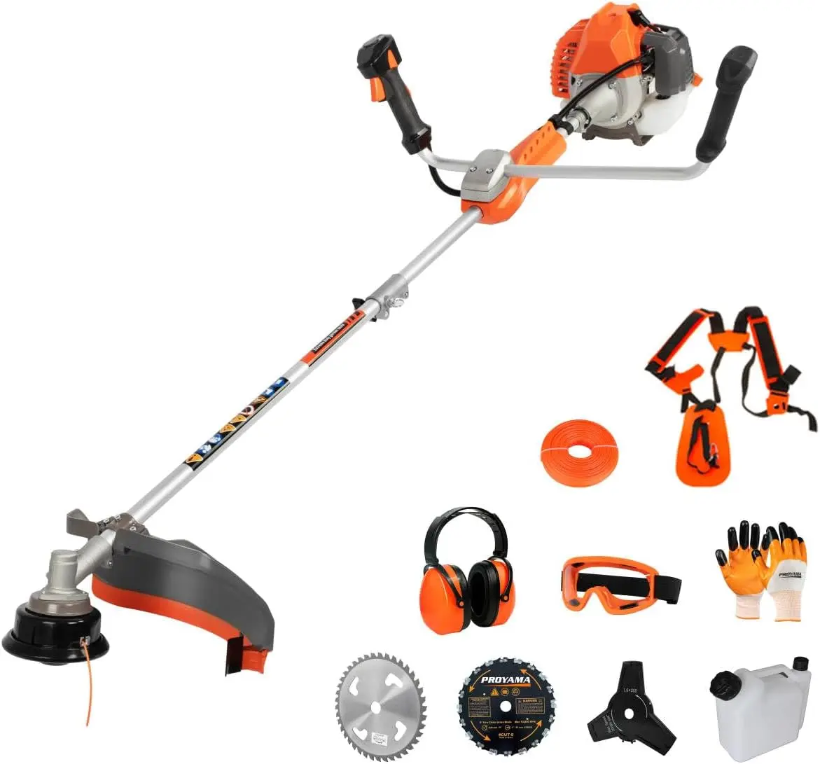51.7cc 2-Cycle Gas Powered Weed Eater Weed Trimmer, 3-in-1 Gas String Trimmer and Brush Cutter, Anti-Vibration System Tube Orang
51.7cc 2-Cycle Gas Powered Weed Eater Weed Trimmer, 3-in-1 Gas String Trimmer and Brush Cutter, Anti-Vibration System Tube Orang
