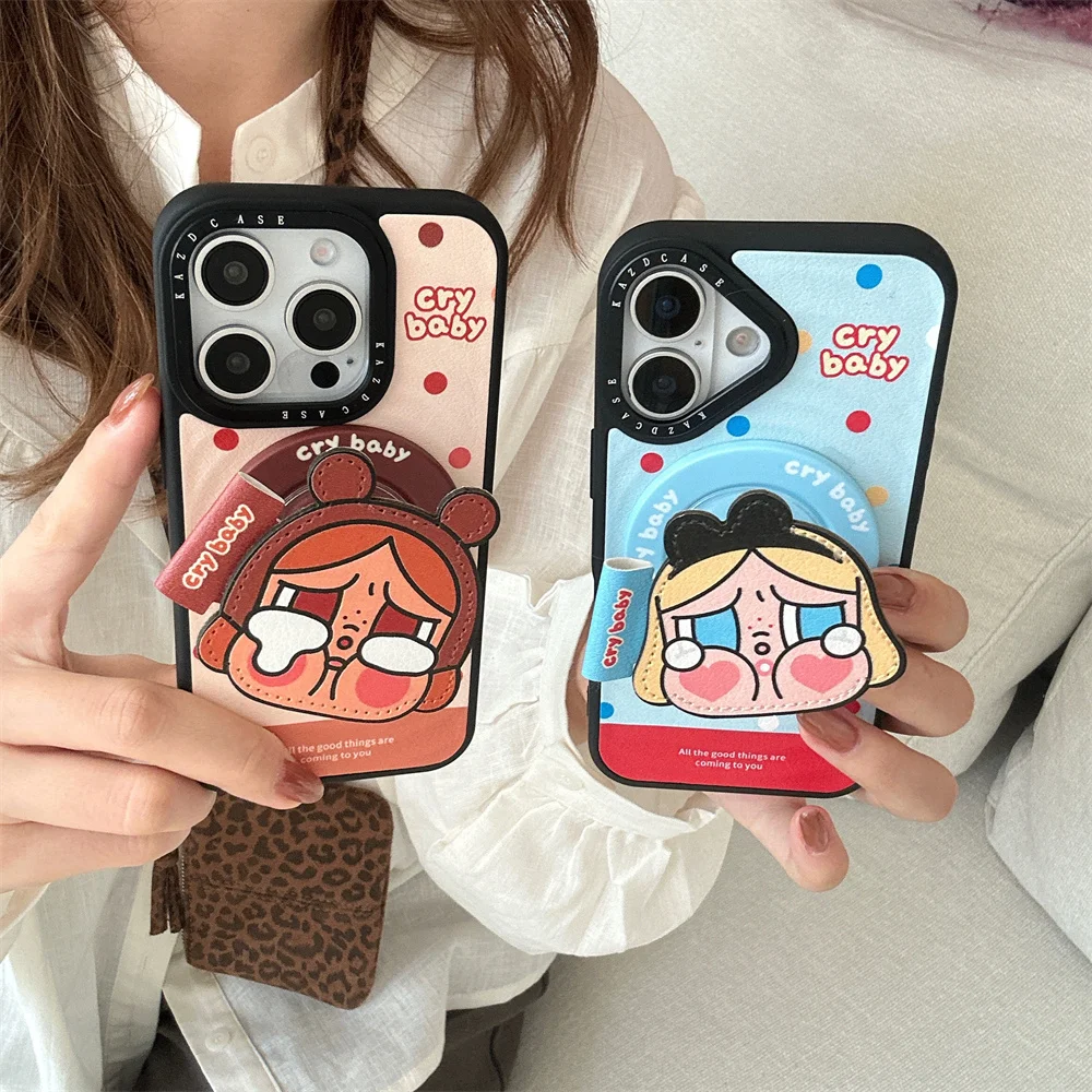 Luxury Leather Fashion Polka Dot Magnetic For Magsafe Holder Phone Case For iPhone 13 14 15 16 Pro Max Cover Funny Cry Girl Case
Luxury Leather Fashion Polka Dot Magnetic For Magsafe Holder Phone Case For iPhone 13 14 15 16 Pro Max Cover Funny Cry Girl Case