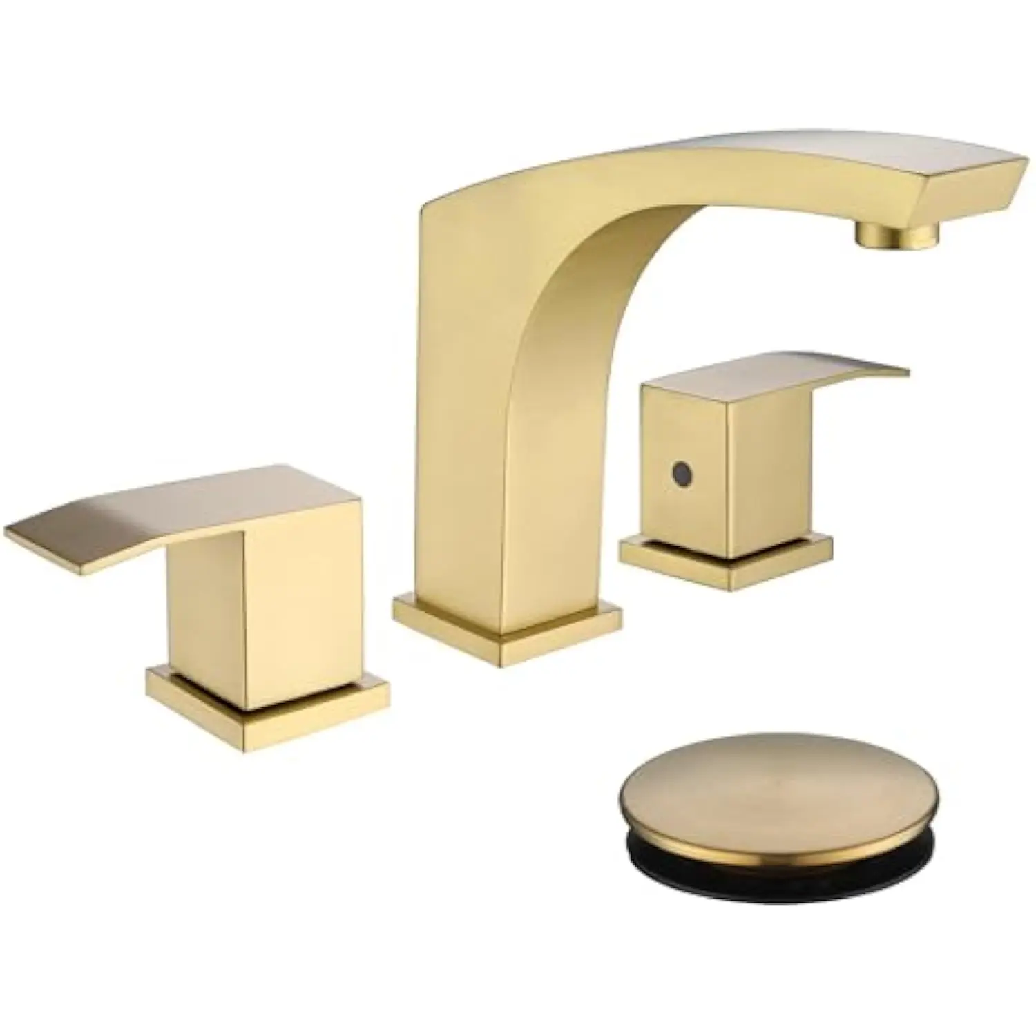 Brushed Gold Bathroom Faucet, Gold 3 Hole Widespread Bathroom Sink Faucet with Pop up Drain and Cupc Supply Hose, 2 Handle 8 in
Brushed Gold Bathroom Faucet, Gold 3 Hole Widespread Bathroom Sink Faucet with Pop up Drain and Cupc Supply Hose, 2 Handle 8 in