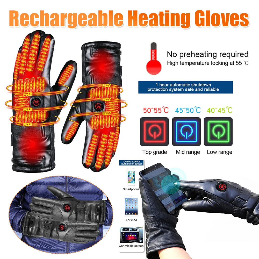 Перезаряжаемые перчатки с подогревом, 3 уровня температуры, водонепроницаемые электрические зимние перчатки, грелка для рук для уличного мотоцикла, лыжного велоспорта
Перезаряжаемые перчатки с подогревом, 3 уровня температуры, водонепроницаемые электрические зимние перчатки, грелка для рук для уличного мотоцикла, лыжного велоспорта