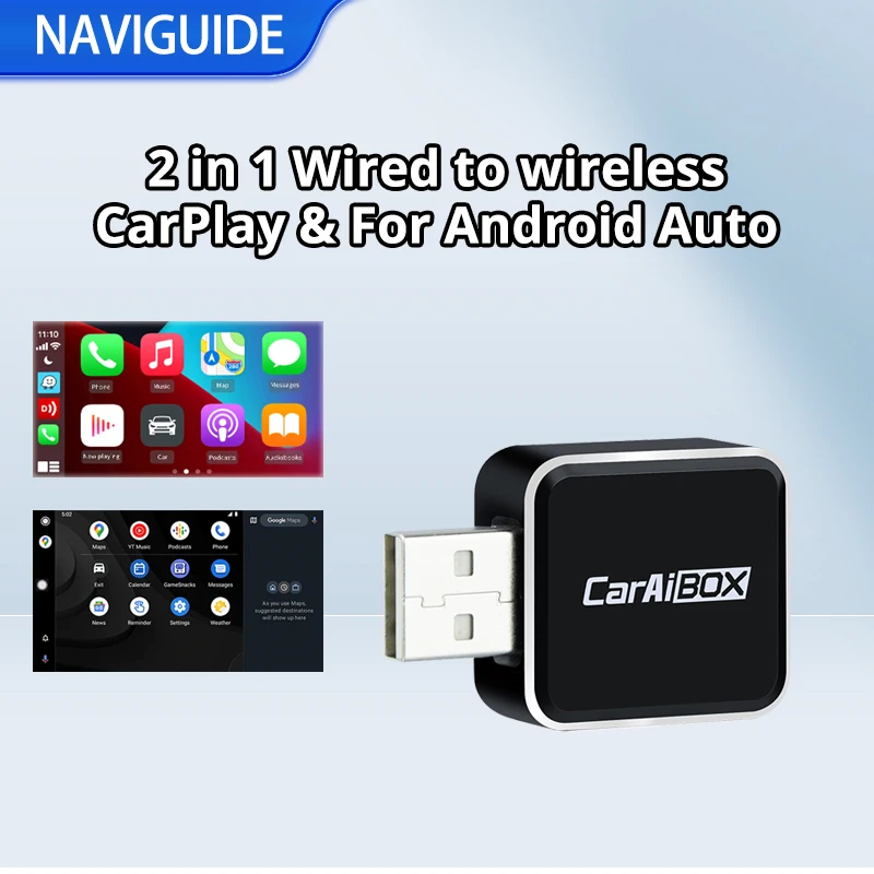 Wireless CarPlay Dongle Wireless Android Auto Adapter 2in1 AI Smart Box Car Intelligent Systems For Car With Wired CarPlay
Wireless CarPlay Dongle Wireless Android Auto Adapter 2in1 AI Smart Box Car Intelligent Systems For Car With Wired CarPlay