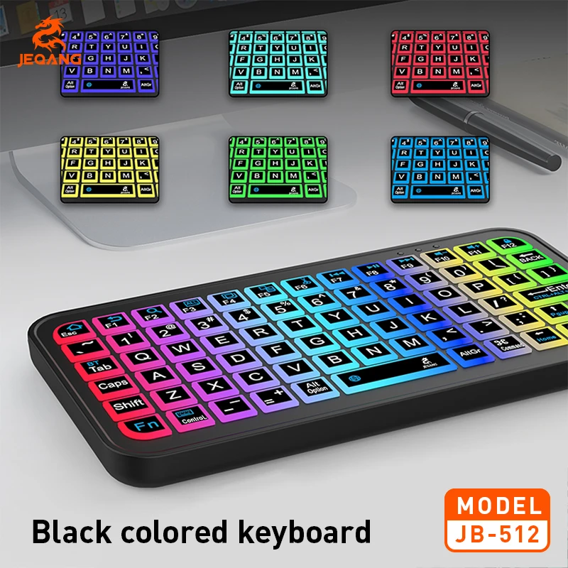 JEQANG JB-512 Bluetooth RGB Mini keyboard,Colorful Backlight,BuiLt in BT Chip,Uitra thin body keyboard
JEQANG JB-512 Bluetooth RGB Mini keyboard,Colorful Backlight,BuiLt in BT Chip,Uitra thin body keyboard