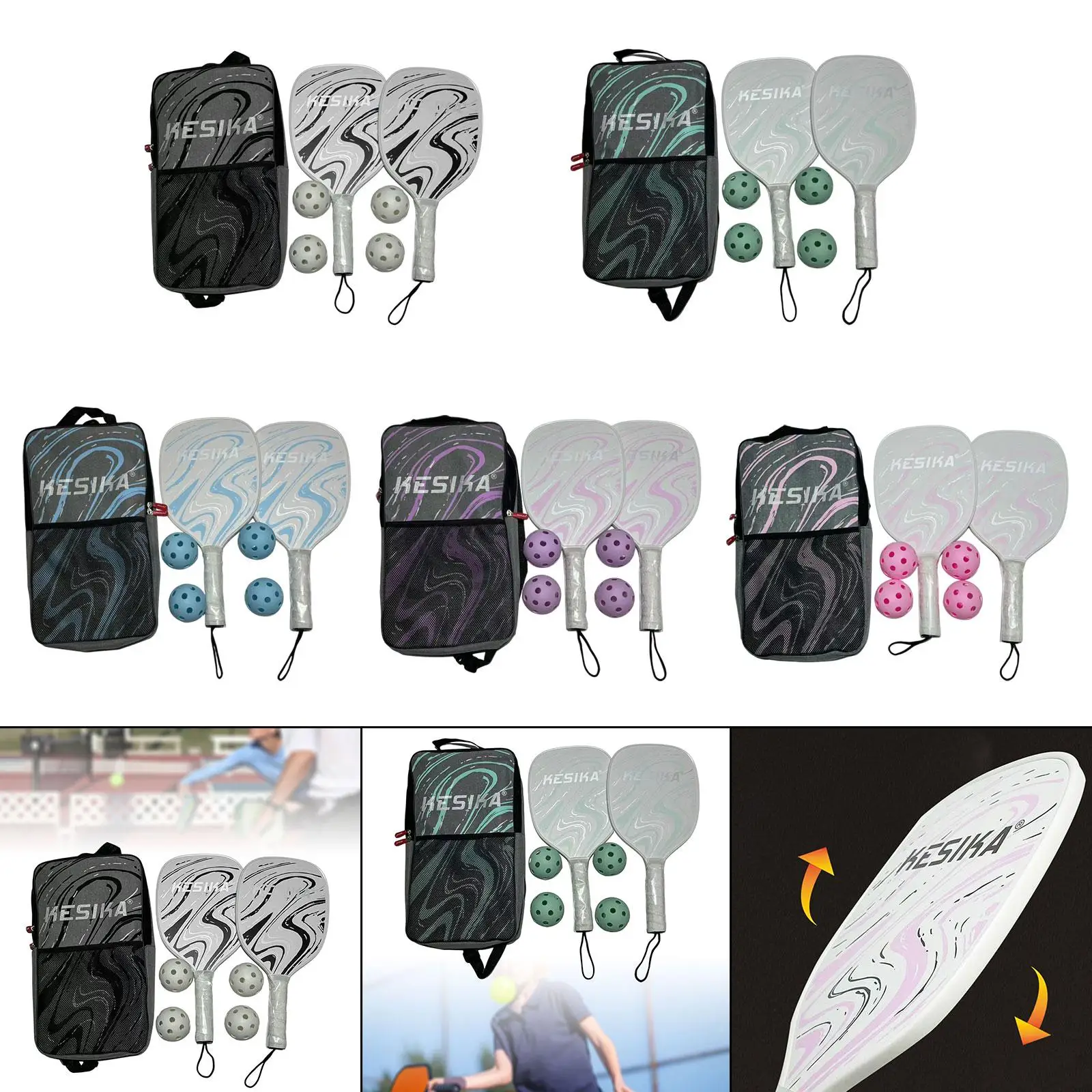 Ракетки для пиклбола, 4 пиклбола, легкая защита края, портативная и сумка для хранения
Ракетки для пиклбола, 4 пиклбола, легкая защита края, портативная и сумка для хранения