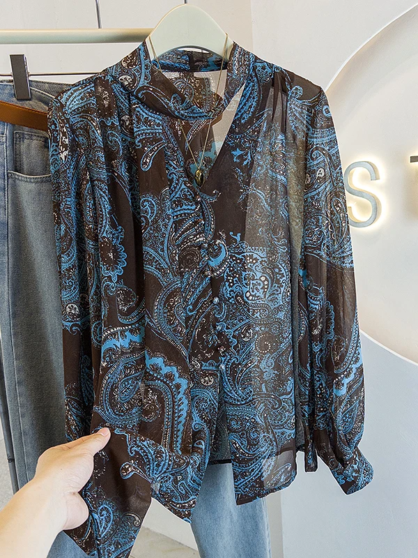 Ретро-роскошная женская блузка с принтом, свободного кроя, тонкая, с рукавами-фонариками, с поясом, весна-лето, с эффектом похудения
Ретро-роскошная женская блузка с принтом, свободного кроя, тонкая, с рукавами-фонариками, с поясом, весна-лето, с эффектом похудения