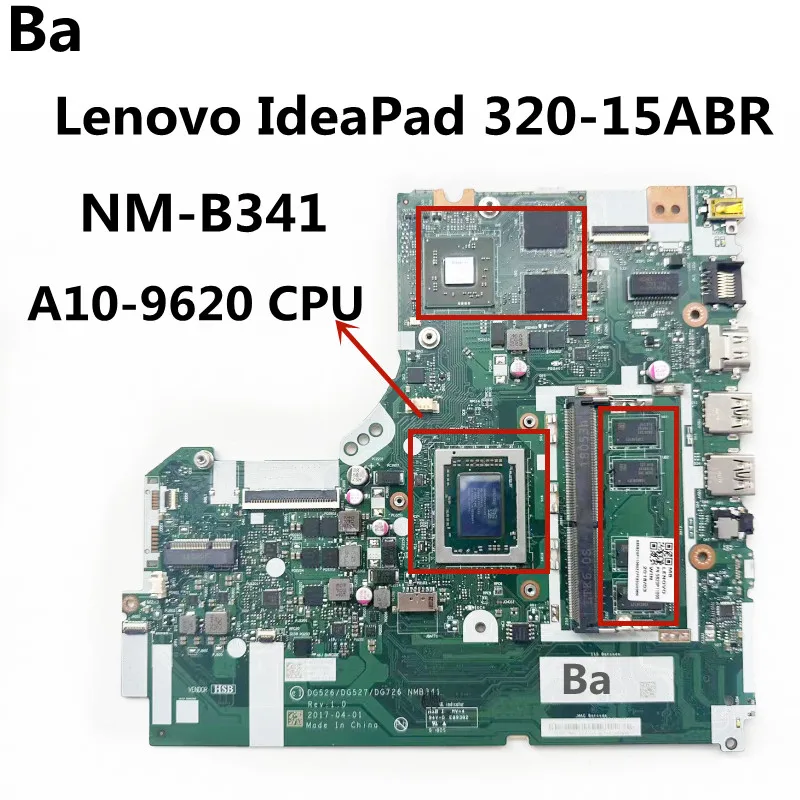 For Lenovo Ideapad 320-15ABR Laptop Motherboard With A10-9620P CPU 4GB-RAM 2GB-GPU NM-B341
For Lenovo Ideapad 320-15ABR Laptop Motherboard With A10-9620P CPU 4GB-RAM 2GB-GPU NM-B341