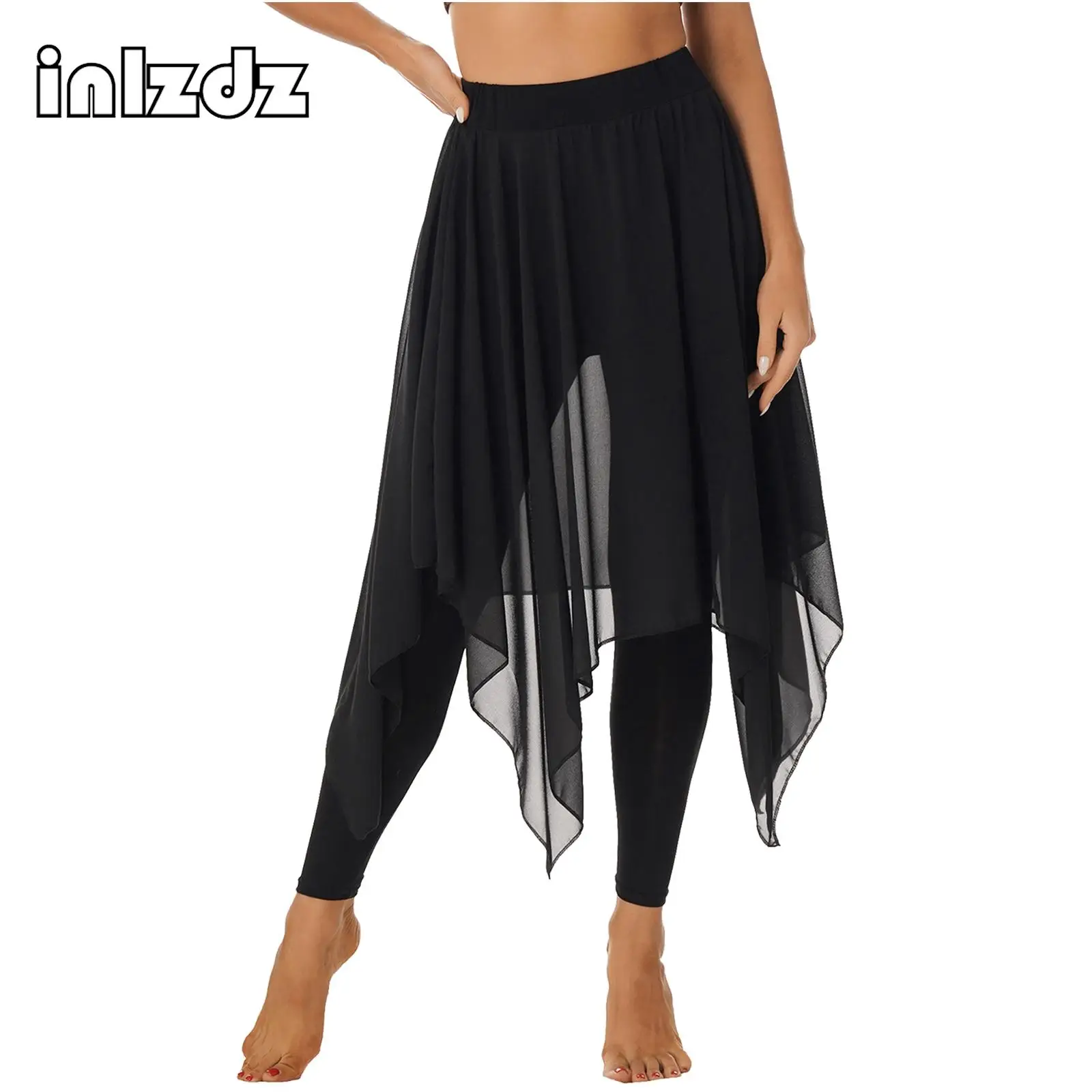 Womens Elegant Ballet Dance Skirts Chiffon Asymmetrical Hem Skirts with Built-In Leggings for Dance Training Stage Performance
Womens Elegant Ballet Dance Skirts Chiffon Asymmetrical Hem Skirts with Built-In Leggings for Dance Training Stage Performance
