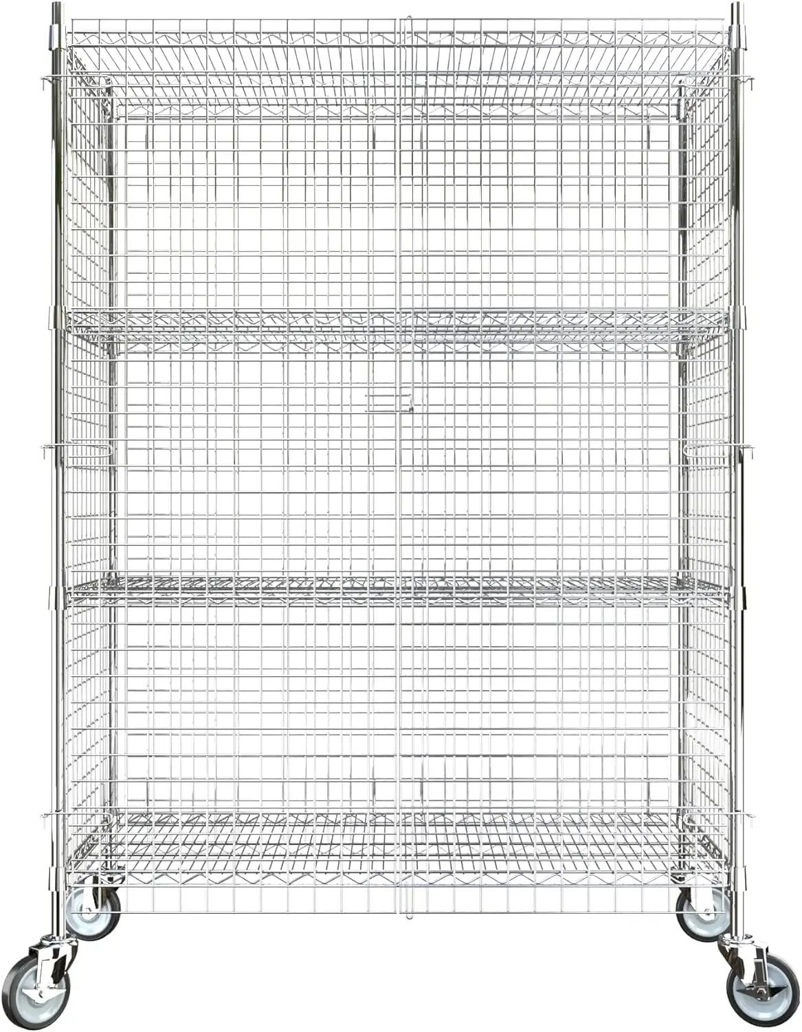 Listed Metal Wire Mesh Storage Chrome Mobile Security Cage Kit, 24" x 48" x 70", Perfect for Warehouse, Gro
Listed Metal Wire Mesh Storage Chrome Mobile Security Cage Kit, 24" x 48" x 70", Perfect for Warehouse, Gro
