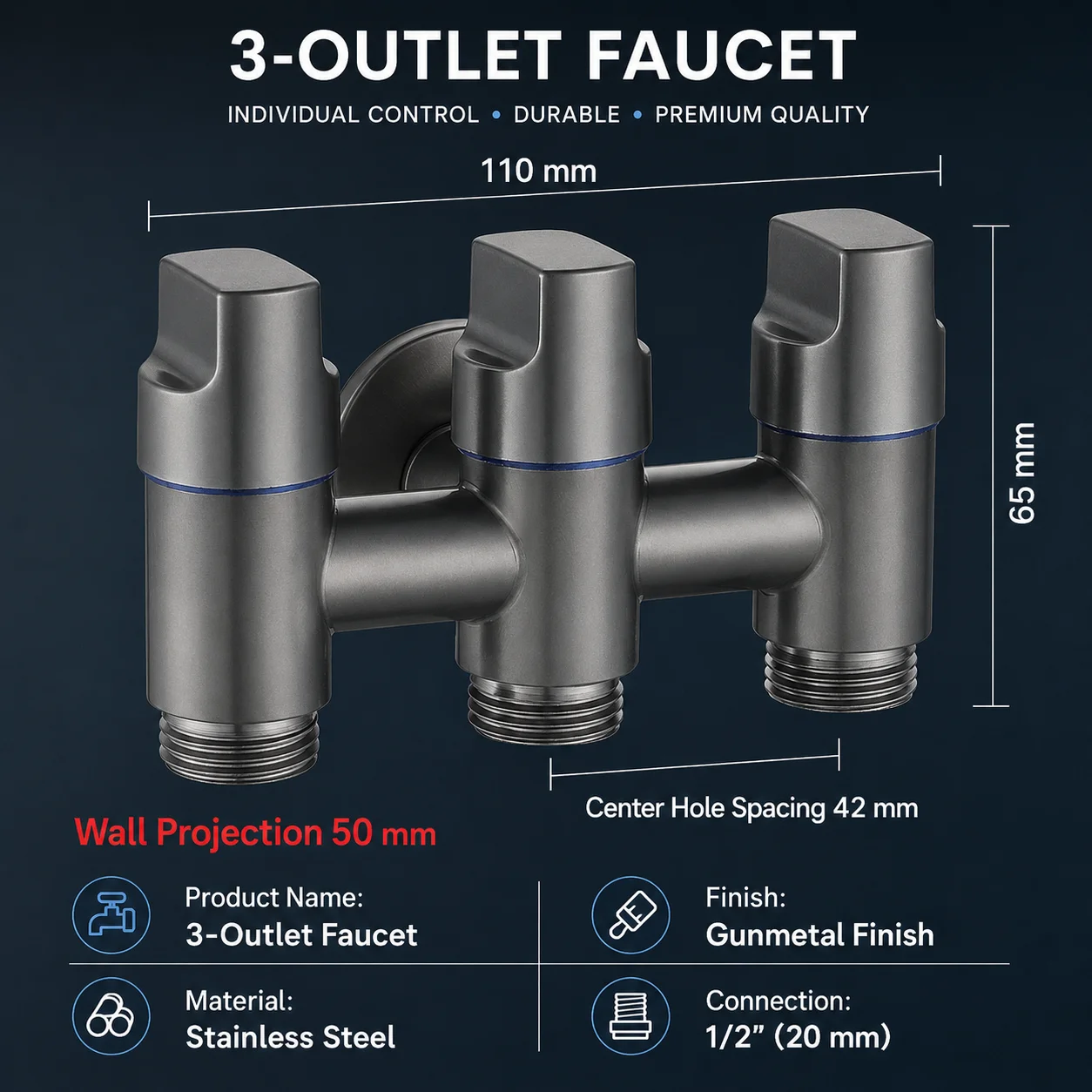 Gunmetal Stainless Steel Angle Valve 1 In 3 Out 1/2 3/4 3-Way Faucet Diverter Splitter for Toilet Shower Laundry
Gunmetal Stainless Steel Angle Valve 1 In 3 Out 1/2 3/4 3-Way Faucet Diverter Splitter for Toilet Shower Laundry