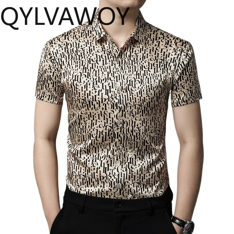 QYLVAWOY 100% Real Mulberry Silk Men's Shirts Loose Tops Short Sleeve Thin Shirt Stylish Printed Summer Menswear Clothing Casual
QYLVAWOY 100% Real Mulberry Silk Men's Shirts Loose Tops Short Sleeve Thin Shirt Stylish Printed Summer Menswear Clothing Casual