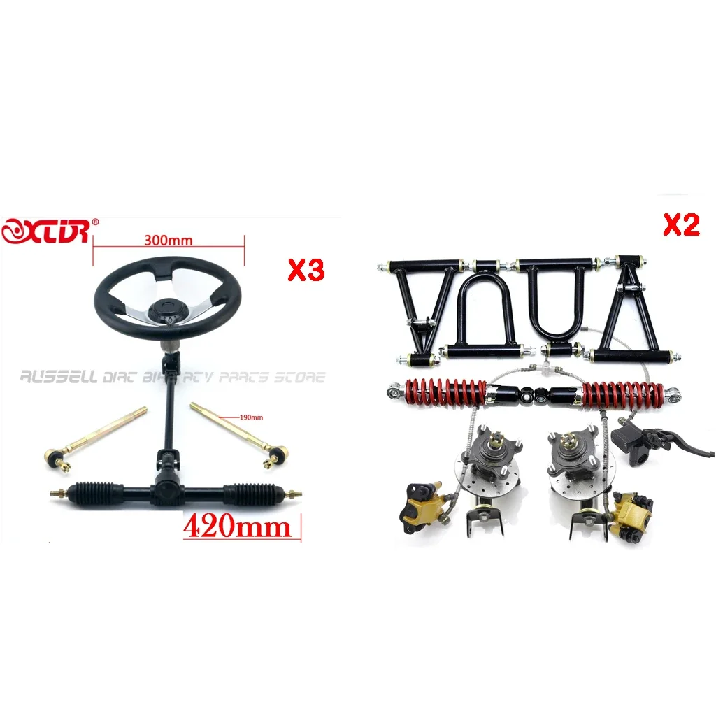 220mm Suspension Swing A Arm Upper/Lower Steering Knuckle Spindle 4 STUD Wheel Hub Shock WITH 300mm assy ATV Karting steering
220mm Suspension Swing A Arm Upper/Lower Steering Knuckle Spindle 4 STUD Wheel Hub Shock WITH 300mm assy ATV Karting steering