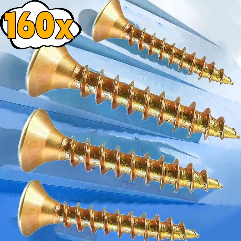 160pcs Iron Cross Screw Set M4*16-M4*45 Countersunk Phillips Flat Head Screws Fastener DIY Woodworking Self-tapping Wood Screw
160pcs Iron Cross Screw Set M4*16-M4*45 Countersunk Phillips Flat Head Screws Fastener DIY Woodworking Self-tapping Wood Screw