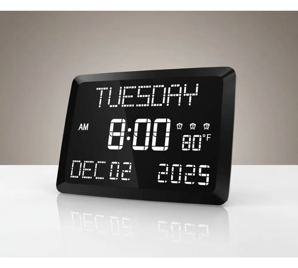 11.5" Large Digital Calendar Clock with Temperature Display, Adjustable Brightness & USB Charging for Home Office Elderly Use
11.5" Large Digital Calendar Clock with Temperature Display, Adjustable Brightness & USB Charging for Home Office Elderly Use