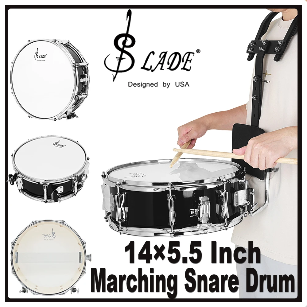 14×5.5 Inch Marching Snare Drum for Practicing Playing Marching Drum Pro Percussion Instrument with Drumsticks Straps Backframe
14×5.5 Inch Marching Snare Drum for Practicing Playing Marching Drum Pro Percussion Instrument with Drumsticks Straps Backframe