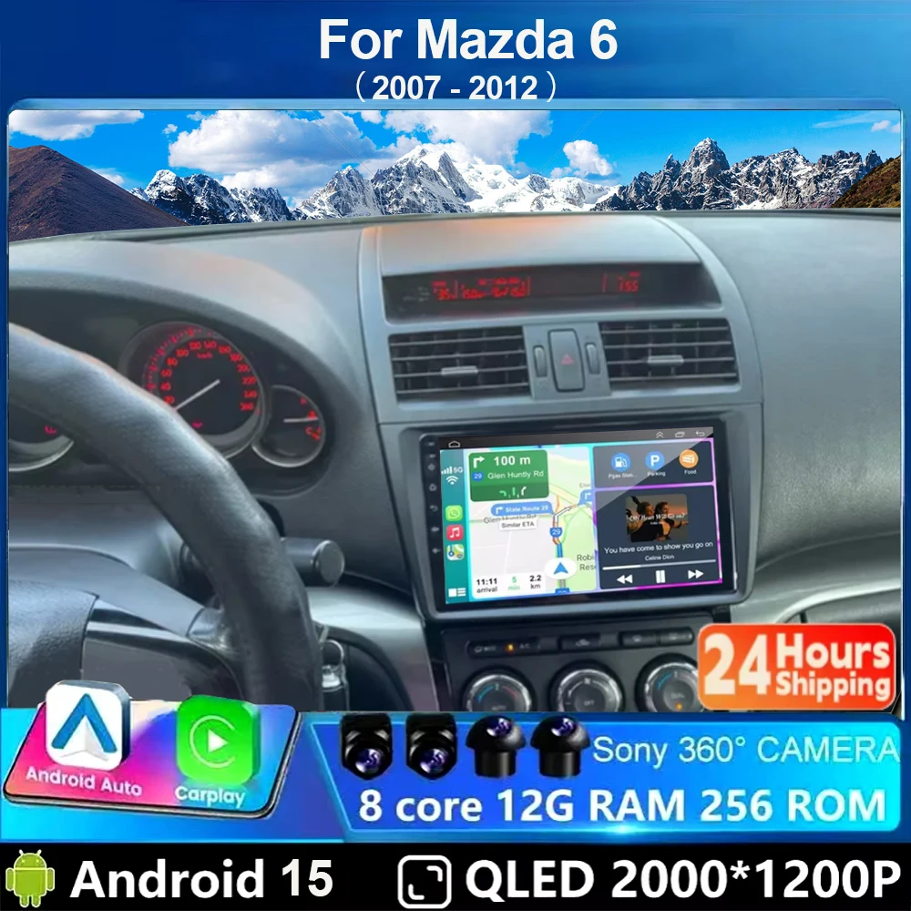 For Mazda 6 II GH 2007 - 2012 Android 15 12+256GB 4G WIFI Car Radio Carplay Auto Multimedia Stereo Video Player GPS Navigation
For Mazda 6 II GH 2007 - 2012 Android 15 12+256GB 4G WIFI Car Radio Carplay Auto Multimedia Stereo Video Player GPS Navigation