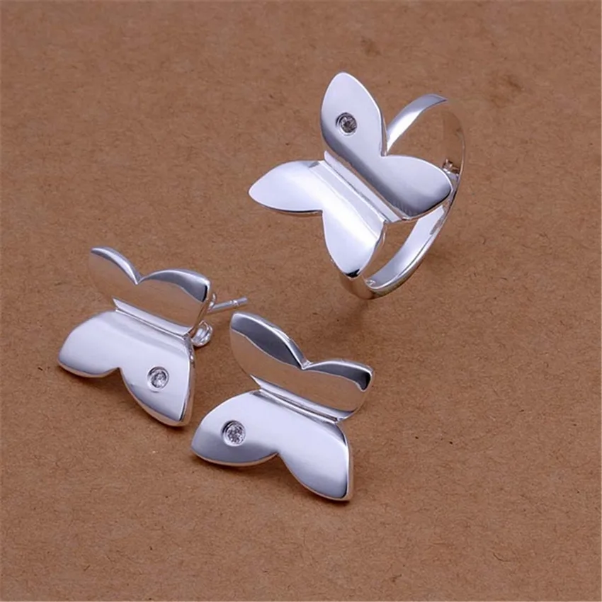 Hot Charms Fine 925 Sterling Silver crystal butterfly stud earrings rings Jewelry sets for women Fashion Party Holiday gift
Hot Charms Fine 925 Sterling Silver crystal butterfly stud earrings rings Jewelry sets for women Fashion Party Holiday gift