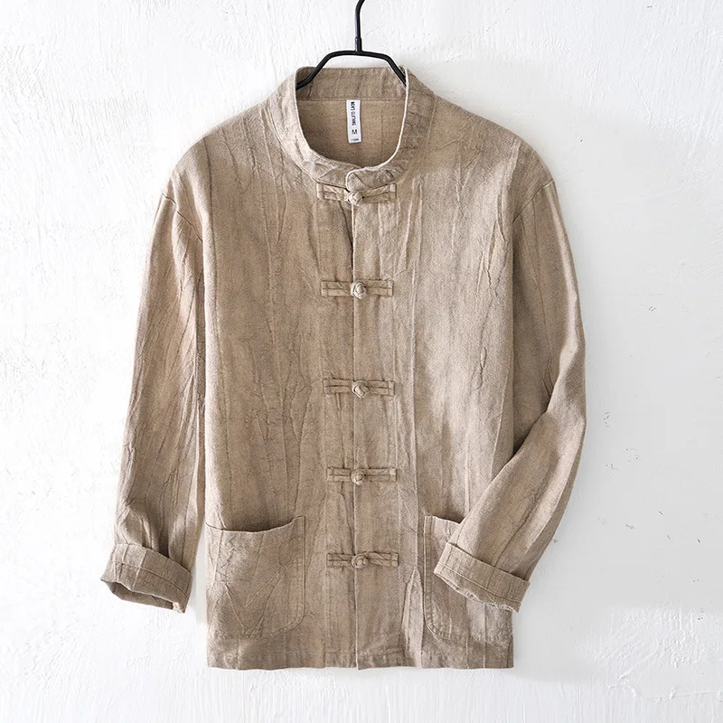 L922 Chinese Style Cotton Linen Shirt For Men Casual Loose Breathable Skin-Friendly Long Sleeve Stand Collar Double Pockets Tops
L922 Chinese Style Cotton Linen Shirt For Men Casual Loose Breathable Skin-Friendly Long Sleeve Stand Collar Double Pockets Tops
