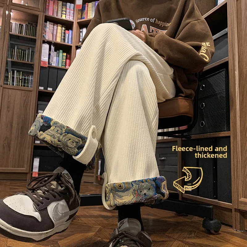 Thiened Fce Men's Winter Sports Pants Loose Corduroy Youth American High Street Straight Leg Sweatpants Casual Pants
Thiened Fce Men's Winter Sports Pants Loose Corduroy Youth American High Street Straight Leg Sweatpants Casual Pants