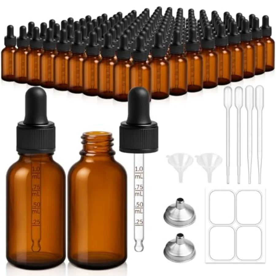 99 Pack, 1 oz Glass Dropper Bottle for Essential OIls, 30 ML Empty Tincture Bottles with Dropper for Serum Hair Cuctile Body Oi
99 Pack, 1 oz Glass Dropper Bottle for Essential OIls, 30 ML Empty Tincture Bottles with Dropper for Serum Hair Cuctile Body Oi