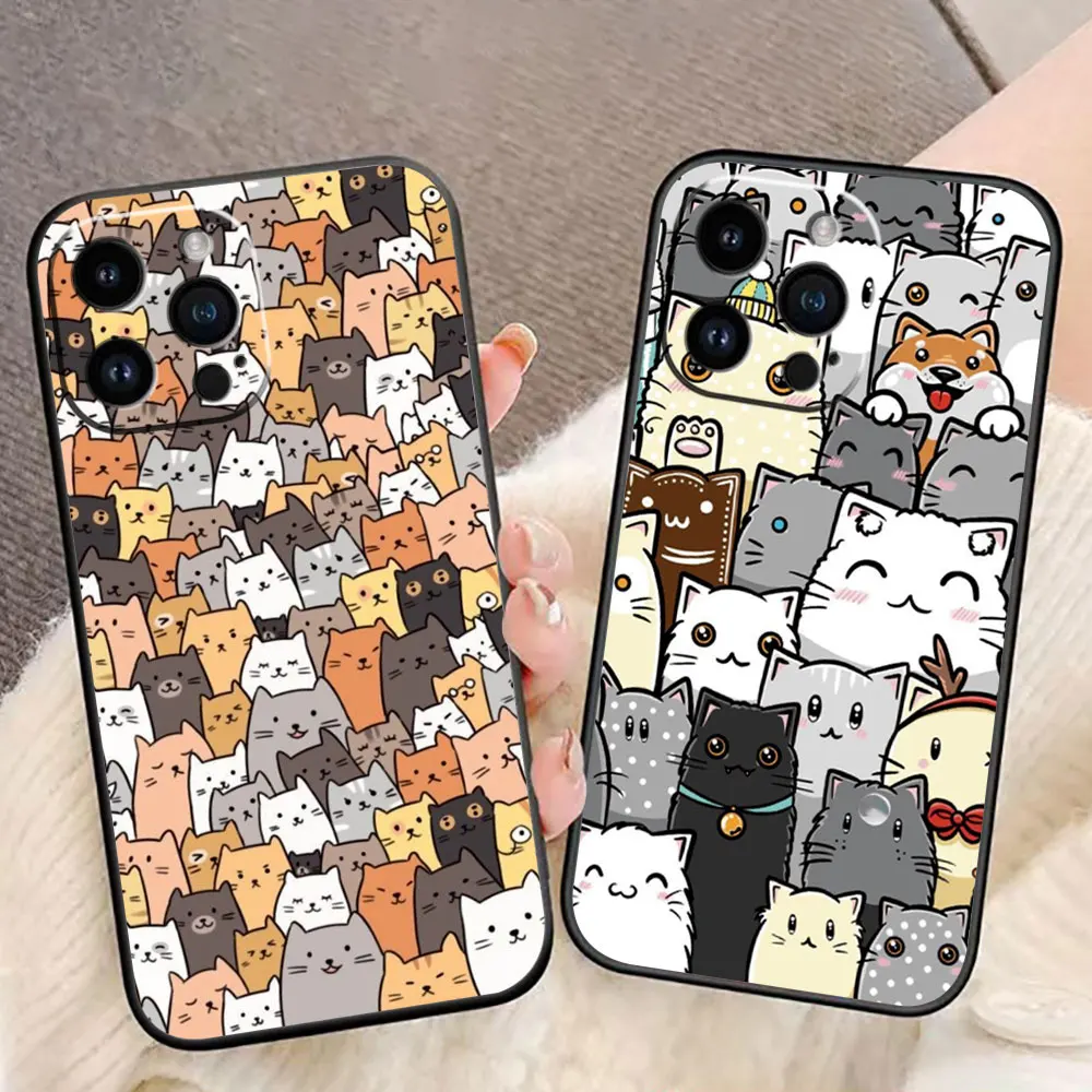Cartoon Funny Cat Pattern Cover Phone Case For iphone Apple 16E 16 15 14 13 12 11 Pro XS Max X SE 8 7 Plus Silicone Case Funda
Cartoon Funny Cat Pattern Cover Phone Case For iphone Apple 16E 16 15 14 13 12 11 Pro XS Max X SE 8 7 Plus Silicone Case Funda